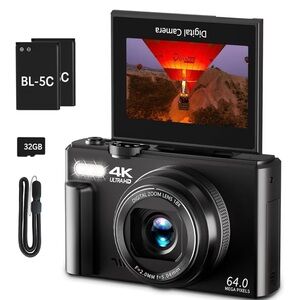 Digital Camera 4K Ultra HD Black
